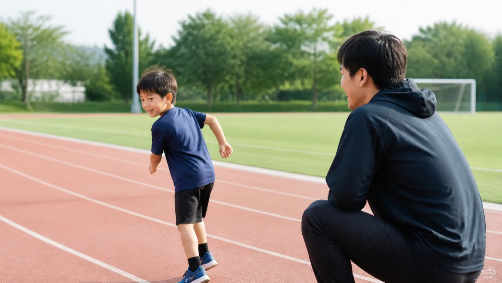 活動後に子どもの動きを見守る日本人の保護者